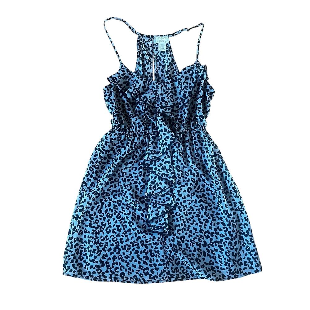 Eyelash Couture Leopard Ruffle Racerback Mini Dress | M